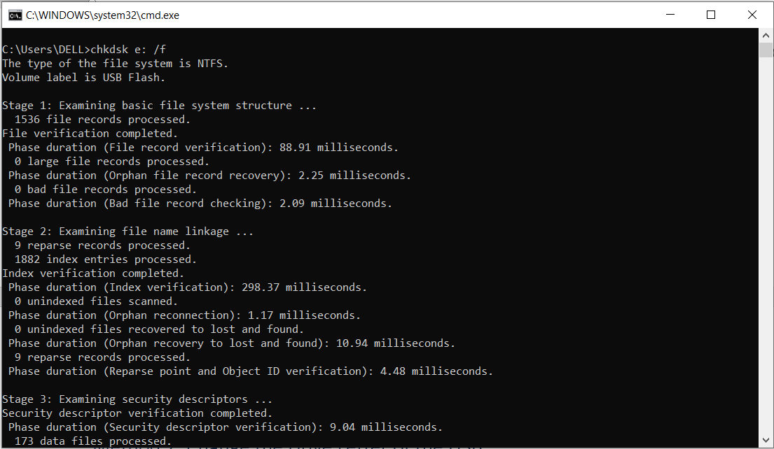 repair usb using cmd