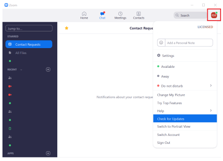 Reset Zoom settings