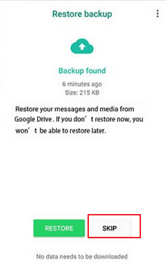 Restore old WhatsApp chat that I have skipped to restore