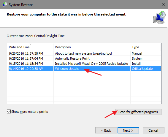 Restore your Windows to a previous date