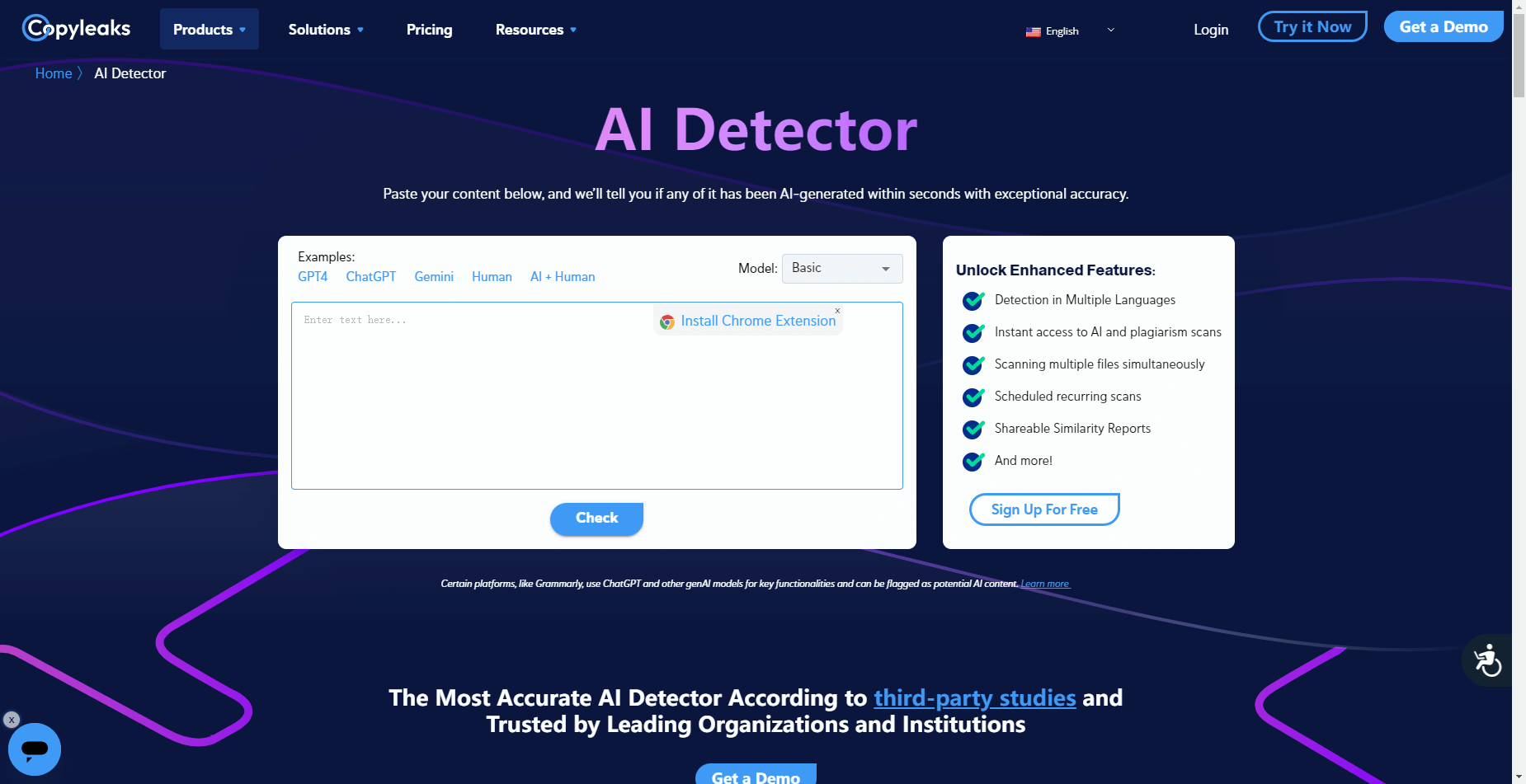 Run AI detector in Copyleaks