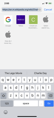 Safari Suggestions on iPhone when search on Safari