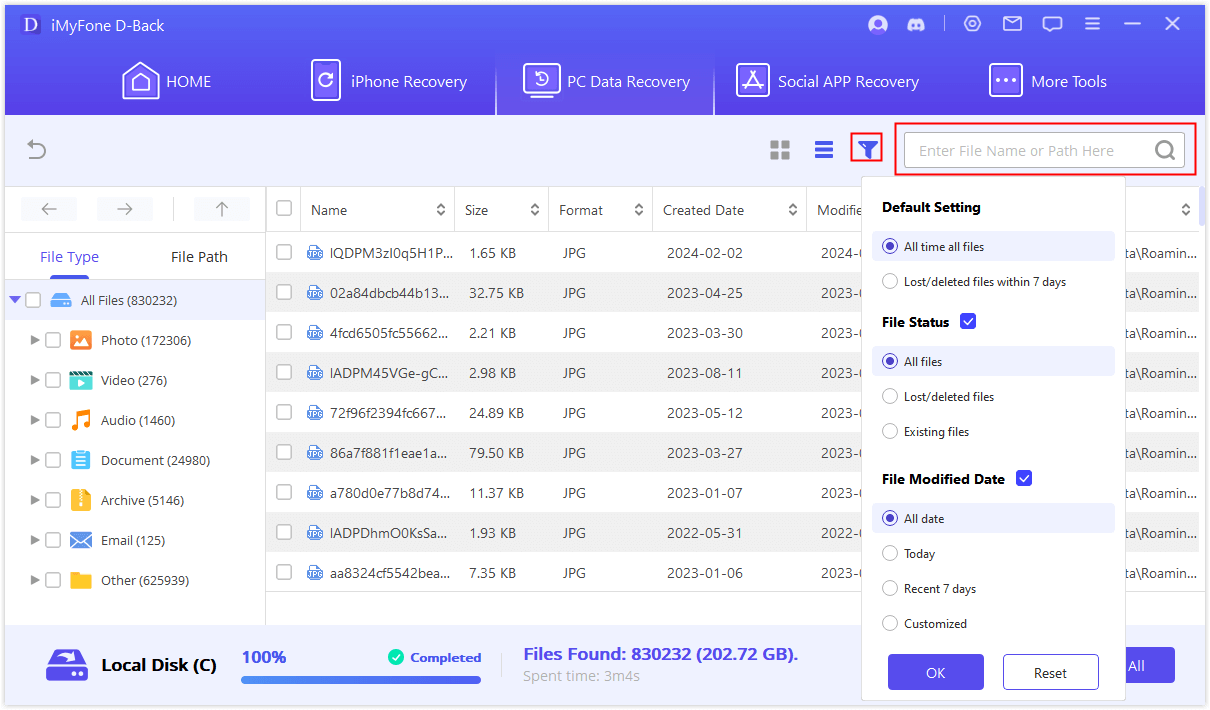 imyfone dback scan files