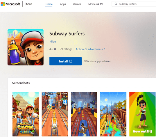 play subway surfer pc microsoft