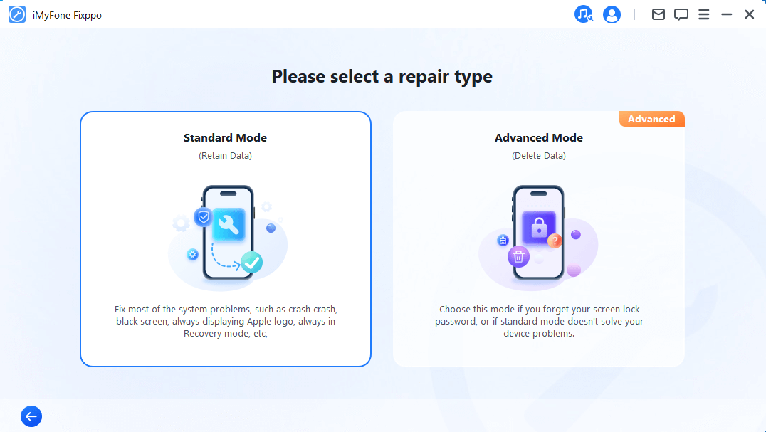 select mode - imyfone fixppo