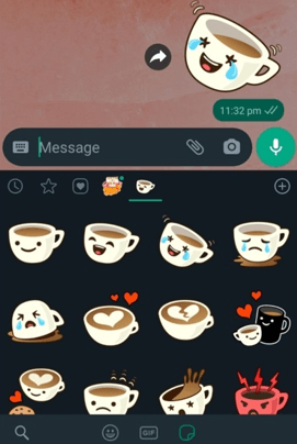 send whatsapp stickers to chat