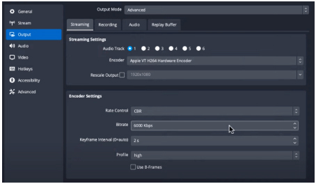 setup streaming obs