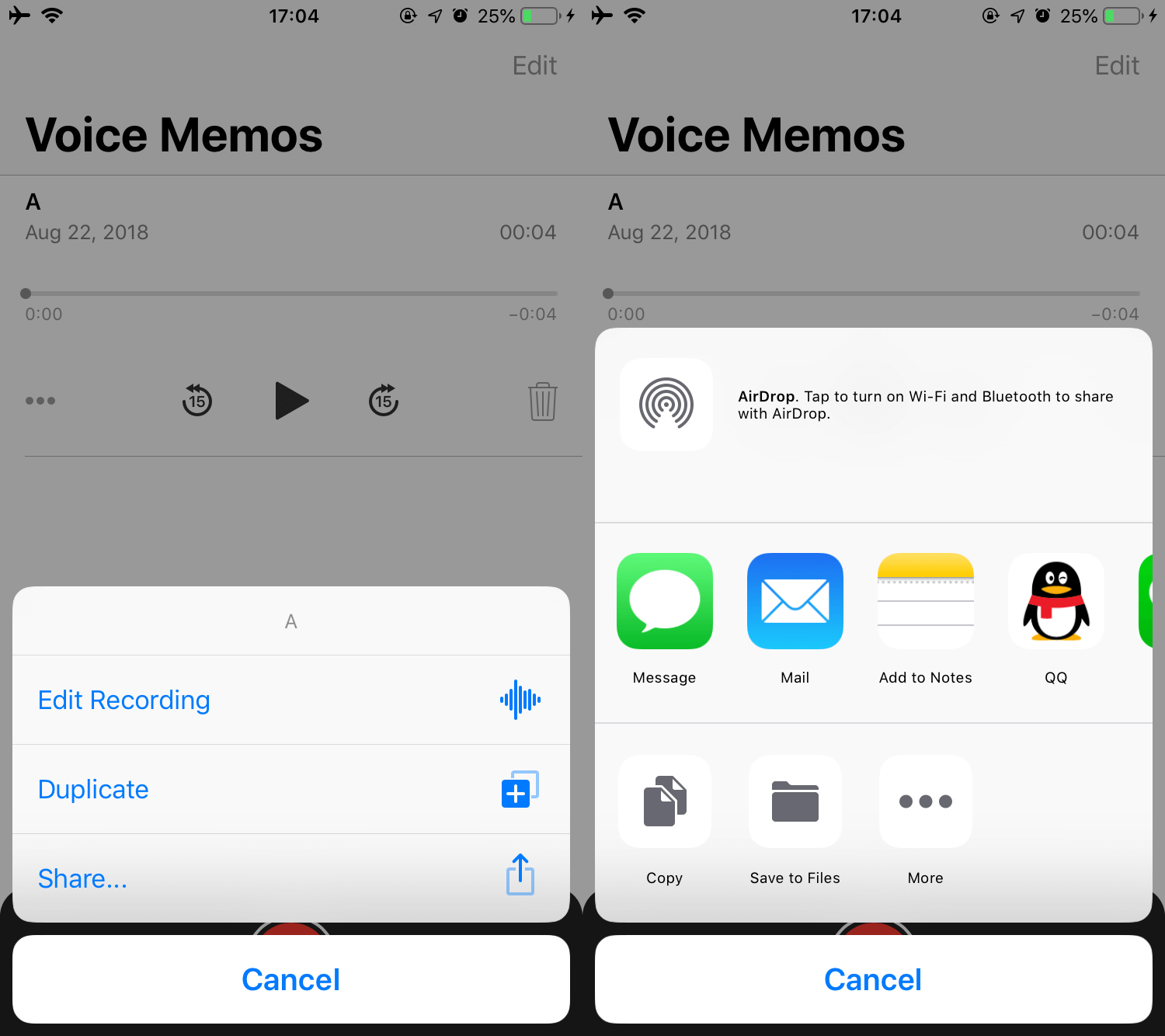 share voice memos