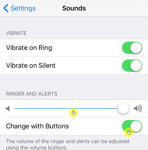 sounds settings ios