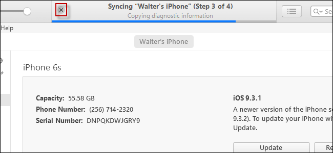 stop itunes syncing iphone