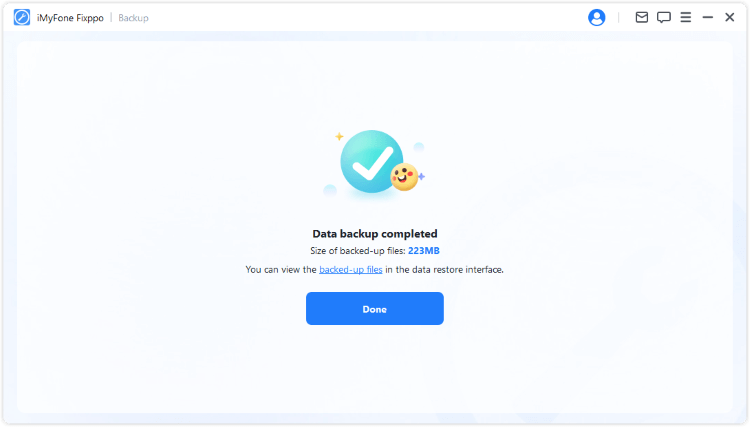 successfully backed up iphone data with fixppo