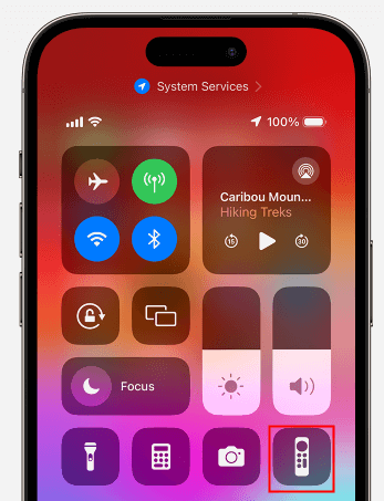 tap apple tv remote button