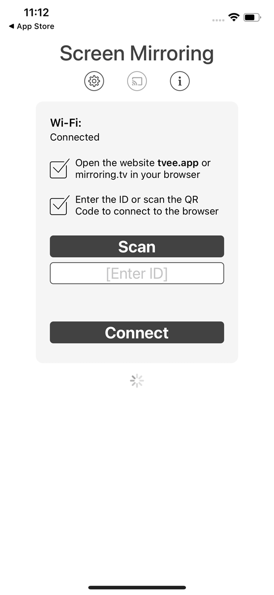 tap scan button or enter id