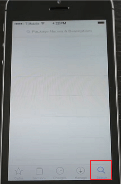 tap search in Cydia