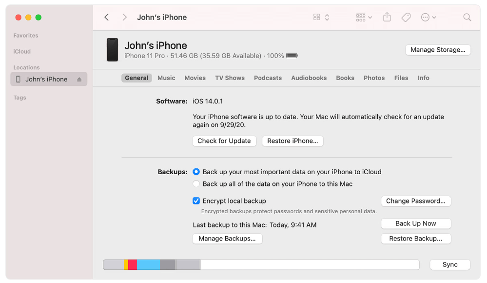 transfer data to iPhone via itunes