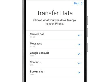 transfer data via move to ios