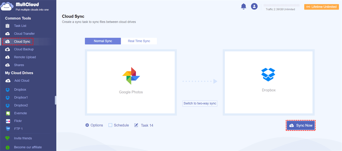 transfer photos to dropbox