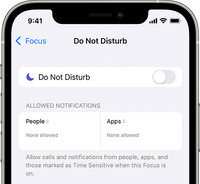 Turn off iPhone Do Not Disturb mode