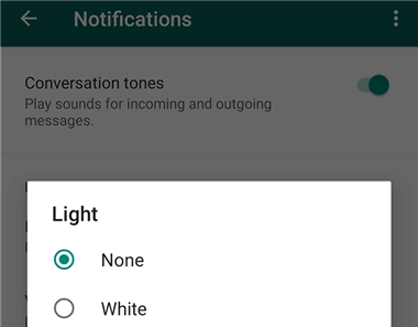 turn off whatsapp light notification