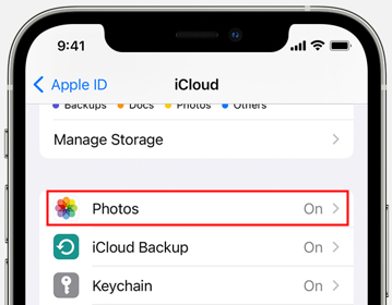 Enable iCloud Photos