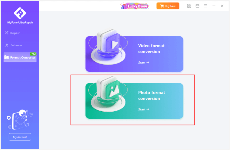 ultrarepair photo format conversion