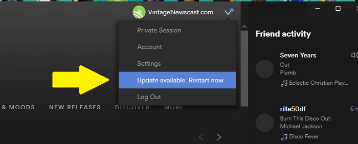 update Spotify app on Windows and Mac