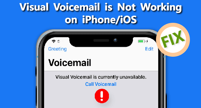 visual voicemail not working on iphone