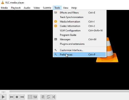 vlc media player choose preferences