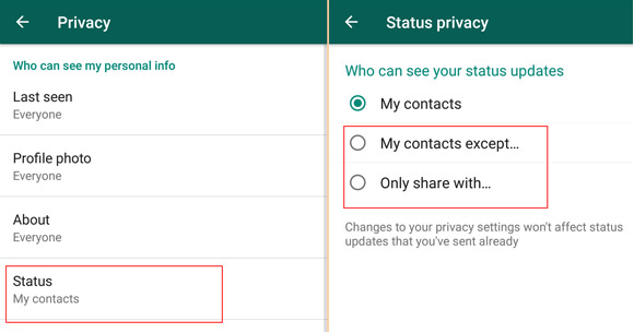 exclude whatsapp status viewer